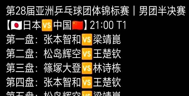 中国队翻盘日本队,梁靖崑刷新纪录 中国队翻盘日本队,梁靖崑刷新纪录